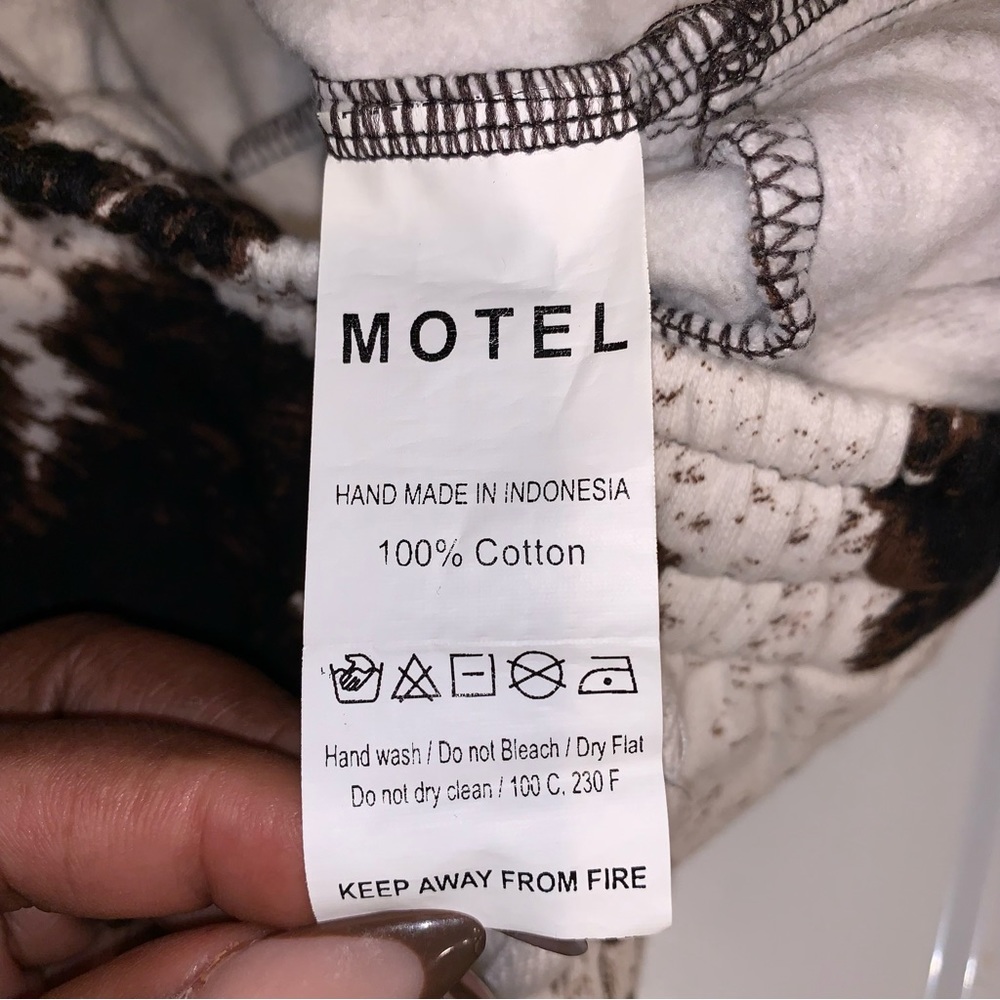Motel Rocks Basra Jogger In Cowhide Brown/white - Picture 10 of 11